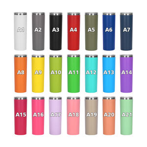 Gobelet isotherme à double paroi en acier inoxydable blanc, personnalisé, 20 oz, fin et droit, anti-fuite, pour le voyage, avec couvercle - Product Image 3