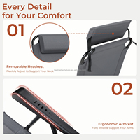 Chaise longue de pêche en aluminium CE OEM, réglable en hauteur, pliable, imperméable, design moderne, revêtement poudré