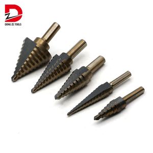 Bộ mũi khoan bước titan & coban HSS 5 chiếc, cán thẳng, thép kim cương, dùng cho gỗ, nhựa, hệ mét - Product Image 3