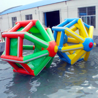 Parc aquatique, piscine à balles océaniques, jouets aquatiques gonflables, balançoire, équipement de bateau banane, piscine gyroscopique, roue du vent et roue du feu