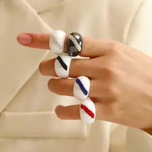 Полированное 13 мм обручальное кольцо белое керамическое кольцо для мужчин и женщин Инкрустация анодированный алюминиевый вкладыш комфортная посадка