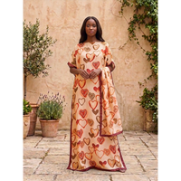 Robe Dubaï avec hijab, ensemble une pièce, caftan africain, ample, léger, grande taille, élégante, abaya en satin, robe longue pour occasions formelles