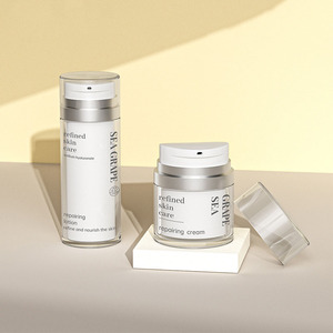 New Custom Large Capacity Vacuum Set 50g Electroplated Bright Silver <b>Squeeze</b> Jar 80-120ml Refillable Lotion <b>Bottle</b> - Product Image 1