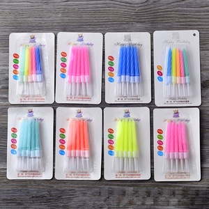 Conjunto de 5 Velas de Aniversário em Espiral Pastel, Velas Torcidas Arco-Íris Rosa e Verde-Água, Topos de Bolo Fofos para Celebrações de Aniversário Infantil - Product Image 2