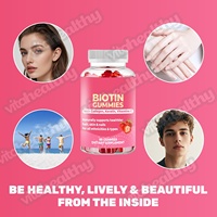 Vitahealthy OEM ODM Usine de vente en gros de gommes vitaminées saines sans sucre pour femmes, gommes vitaminées à la biotine, saveur naturelle