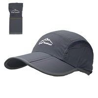 Casquette de pêche unisexe pliable 5 panneaux en polyester 100% de haute qualité, séchage rapide, imperméable, motif léopard argyle, avec clip anti-vent pour la course