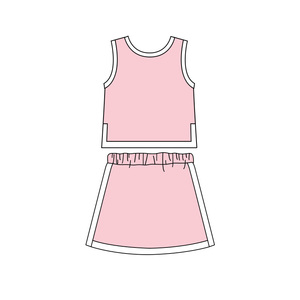 Conjuntos de Ropa de Verano para Bebés Niñas, Camiseta sin Mangas y Falda Corta de Algodón de Color Sólido Personalizados, Ropa al por Mayor para Hermanas, Ropa de Boutique de Moda Infantil - Product Image 5