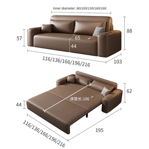 High-End Dual-Use Electric Sofa Bed Full-automatic Double Foldable Modern <strong>Design</strong> Style Fabric <strong>Small</strong> Living Room <strong>Apartment</strong> - Product Image 3