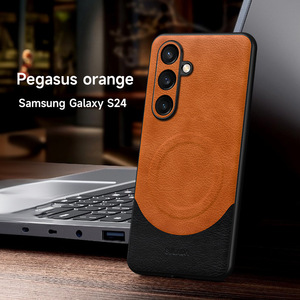 Per <span class=keywords><strong>Samsung</strong></span> S 24 Ultra, Nuova Cover Protettiva 2024 con Simulazione Pelle Bovina, Magnetica e Antiurto - Product Image 1