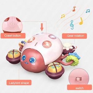 Jouet multifonctionnel pour bébé, coccinelle électrique, jouet d'éveil, évitement des obstacles, insecte de dessin animé avec lumières et musique - Product Image 3
