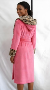 Manufacturer's Made Custom Logo Women's Fluffy Super Soft Fleece Plush <strong>Bathrobe</strong> for Hotels &amp; Spas - Product Image 3