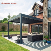Persiennes de pergola étanches Télécommande motorisée Gazebo de patio extérieur de haute qualité Pergola en aluminium avec volet