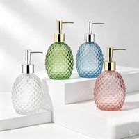 Vente en gros de distributeurs de savon liquide 350 ml, bouteilles de lavage des mains réutilisables en forme d'ananas, emballage de bouteilles de shampoing avec pompe