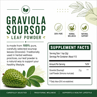 WELLBODY Poudre de feuilles de Graviola 100% pure, naturelle, Annona Muricata, poudre de bien-être à base de plantes, approvisionnement en vrac, OEM personnalisé
