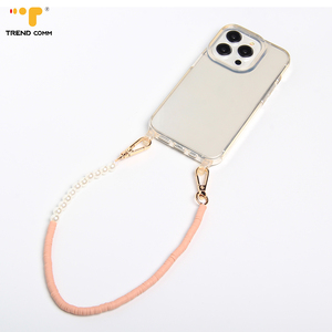 Nouvelle mode 2026 : Breloque de téléphone portable à perles en argile polymère grise, chaîne de poignet, cordon de téléphone, bijou - Product Image 4