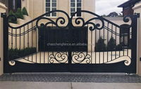 Clôture et portail en fer forgé de haute qualité pour l'extérieur, clôture en acier ornementale, design populaire, clôture et portail en aluminium sur mesure