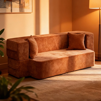 Canapé-lit Pliant Moderne pour Appartement, Double Taille, Écologique, Moulage Intégral, Housse Amovible et Lavable, Siège et Lit Multi-Usages