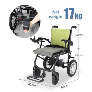 2022 Hot Sale Lightweight Portable Power Wheelchair Automatic Electric Wheelchair Foldable Smart Remote