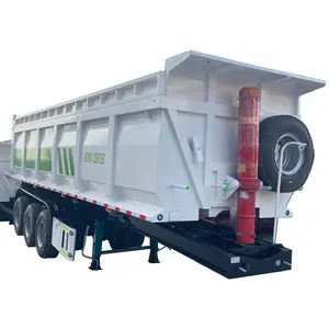 3 as roda transportasi batu kargo Semi Trailer truk belakang truk sampah Dump Trailer silinder hidrolik