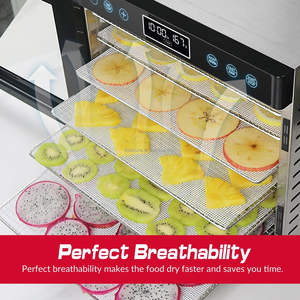 Láminas de Silicona Reutilizables para Deshidratador de Alimentos, 14*14 Pulgadas, Paquete de 6/10/12 Piezas, Malla Fina, para Deshidratadores Excalibur, <span class=keywords><strong>Cosori</strong></span> y Magic Mill - Product Image 2