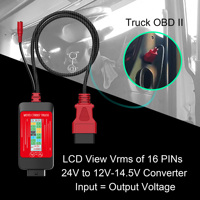 WOYO CTB007 TRUCK 24V a 12V-14.5V OBDII Caja de Conexión Herramienta de Diagnóstico de 16 Pines para Camiones de Trabajo Pesado