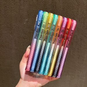 Gradient Color Border Magnetic Phone Case For <b>iPhone</b> 18 17 16 15 14 13 12 Pro Max Shockproof Transparent Protective Cover - Product Image 2