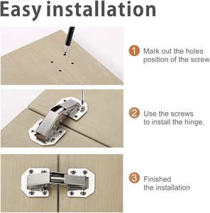 Filta Self Closing <strong>90</strong> <strong>Degree</strong> <strong>Hinge</strong> for Kitchen Cabinet Surface Mount Hidden Spring <strong>Hinge</strong> 9731 - Product Image 4