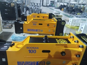 Ciseaux hydrauliques Soosan SB100, burin de 150 mm, marteau de construction jaune pour excavatrices de 25T-30T - Product Image 4