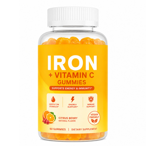 Gummies au Curcuma et Fer, Complément Herbal, Multiples Vitamines et Minéraux, Biotine, Acide Folique, 60 Comprimés - Végétalien, Biologique, Sans Gluten, Pour Adultes - Product Image 1