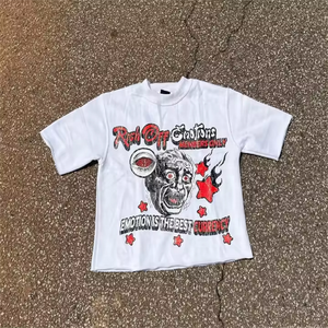 Mode décontractée personnalisée Boxy Hip Hop T-shirt DTG imprimé T-shirt court Boxy surdimensionné pour hommes - Product Image 1