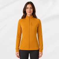 Veste polaire zippée intégrale pour femme en 50 % laine mérinos 235 g/m² pour la randonnée en extérieur, couche intermédiaire, personnalisable OEM