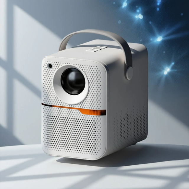 Android 14 Auto Focus 250 ANSI 4K LED Short Throw WiFi Portable DLP Pico Projector Built-in Speakers 16GB Storage for Home