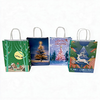 Sac fourre-tout en papier kraft vert recyclable en stock avec poignée découpée 120 g/m² pour vêtements, cadeaux de Noël et marchandises de magasin