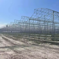 Serre de jardin multi-chapelles en film plastique PE, grande taille, pour usage agricole commercial, à double couverture, avec structure en acier galvanisé à chaud, prix usine