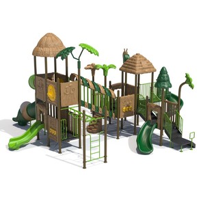 Parque infantil Tobogán grande de plástico Parque infantil comercial de fábrica Equipo de parque infantil al aire libre Tema forestal - Product Image 1
