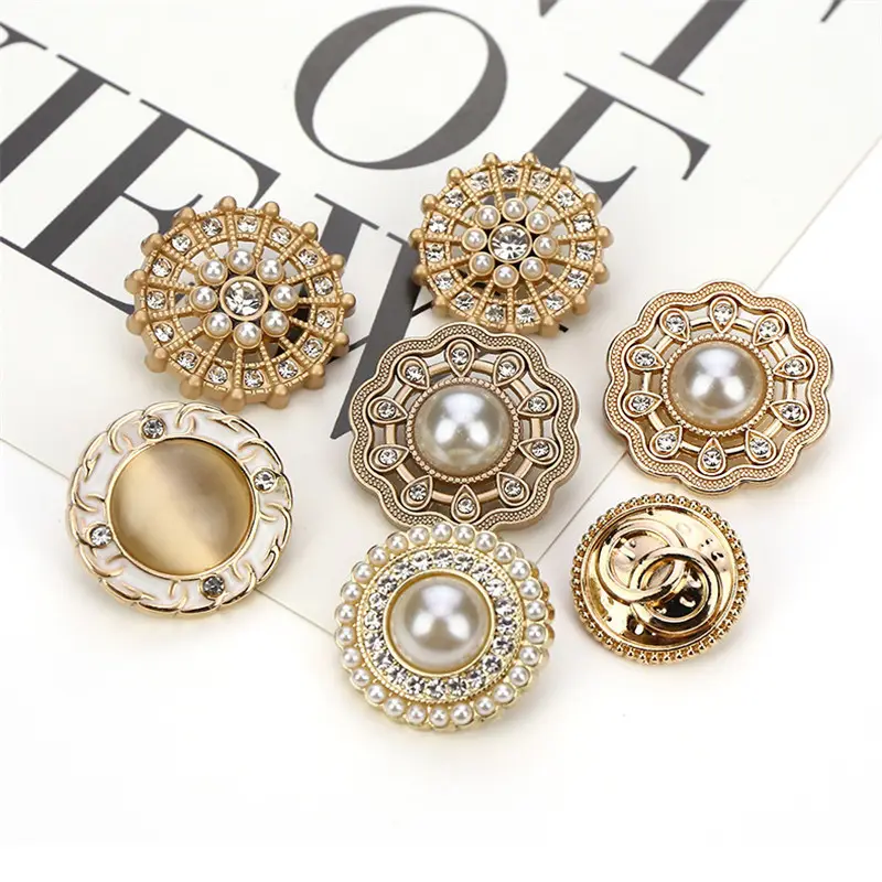 2022nuovi accessori per bottoni con perle di strass bottone da donna con gambo di alta qualità per vestiti