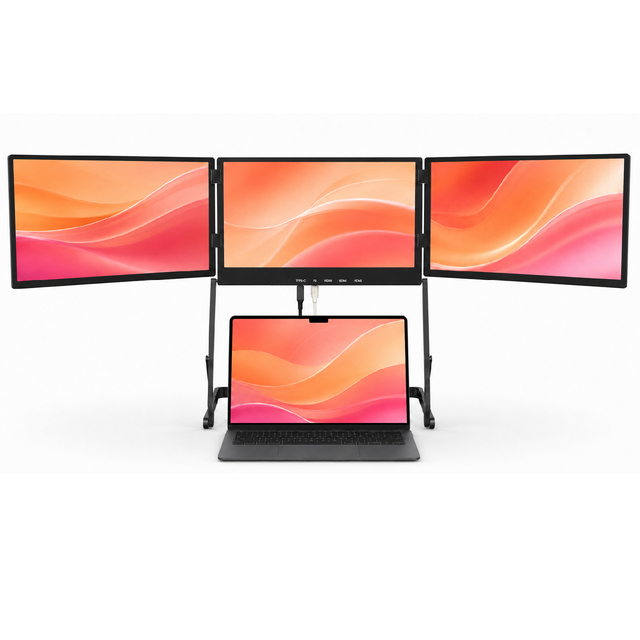 Wholesale 15.6 Inch Triple Laptop Screen Extender FHD 1080P IPS Portable Monitor with 360° Rotation for Windows MacOS