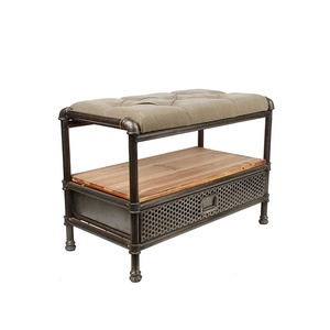 Sala de montaje de <span class=keywords><strong>Barcelona</strong></span>, <span class=keywords><strong>Banco</strong></span> de jardín de muebles de salón con acento de hierro forjado antiguo Otomano - Product Image 1