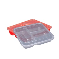 Boîte à bento jetable à 3 compartiments avec micro-ondes et congélateur Boîte à lunch en plastique sans couvercle pour boîte à lunch