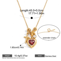 Nouveau collier pendentif en forme de croix rouge en zircon plaqué or en acier inoxydable pour femmes, bijoux tendance
