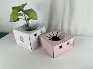 Boîte de fleuriste personnalisée 8*8*5 pouces, boîte de livraison de fleurs, boîtes de fleurs pour arrangements, transport sécurisé d'arrangements floraux - Product Image 3
