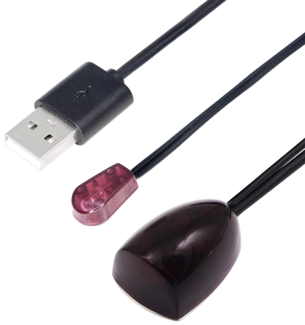 IR Repeater Hidden Optical Fiber Cable IR Signal Receiver Emitter USB Power Cable (2M/6.5ft) PVC Jacket for Microphone/Speaker