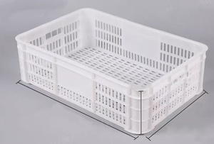 Supermarket pp Crate Freezer 120mm 140mm Freezing Tunnels Agriculture <strong>Stacking</strong> Turnover Plastic Collapsible <strong>Storage</strong> <strong>Basket</strong> - Product Image 5