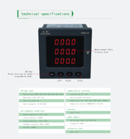 EASTSONG ES96-U3 Voltímetro Digital Trifásico de CA con LED Rojo 100V 220V 380V 1000V Medidor de Panel RS485 Modbus RTU IP65 Clase 0.5