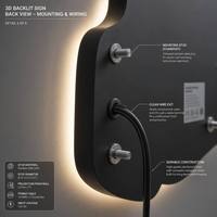 Letrero de Canal Luminoso LED 3D de Acero Inoxidable Cepillado de Alta Calidad GFace, Letras Metálicas Impermeables IP65 para Logotipo de Coche u Oficina