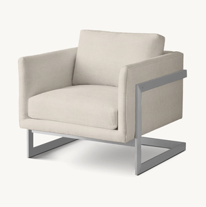 Sassanid Oem Ultra-Comfortabele Zitplaatsen Luxe Woonkamer Meubilair Milo Gepolijst Roestvrijstalen Frame Lounge Stoel - Product Image 4