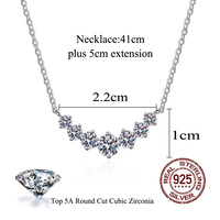 Collier élégant en argent 925 avec pendentif en forme de sourire incrusté de zircone ronde de 5 mm pour femmes, banquet, cadeau pour la Saint-Valentin
