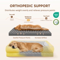 Lit pour chien de luxe moderne et tendance, toutes saisons, imperméable, antidérapant, orthopédique, en mousse alvéolée, avec coussin en peluche, certifié OEKOTEX