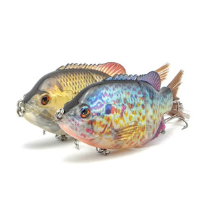 Esca <span class=keywords><strong>Artificiale</strong></span> Bluegill a Giunto Singolo con Coda in Fibra, Realistica e con Azione di Scivolamento, Corpo Trasparente - Product Image 3