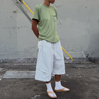 Shorts amples en coton 100 % personnalisés pour hommes – Joggers décontractés épais en maille – Longs shorts amples pour hommes